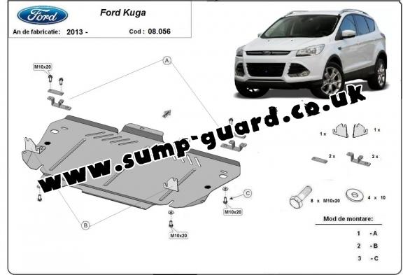 Steel sump guard for Ford Kuga