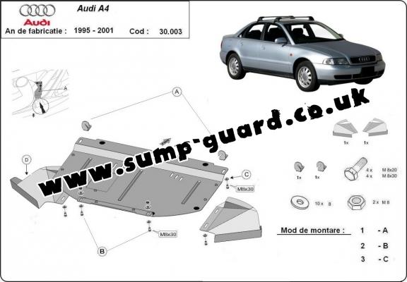 Steel sump guard for Audi A4  B5