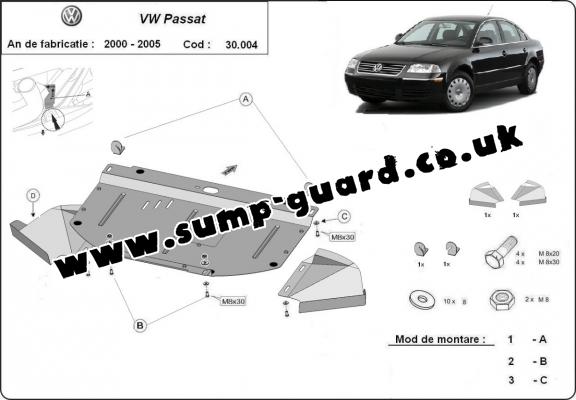 Steel sump guard for VW Passat B5.5