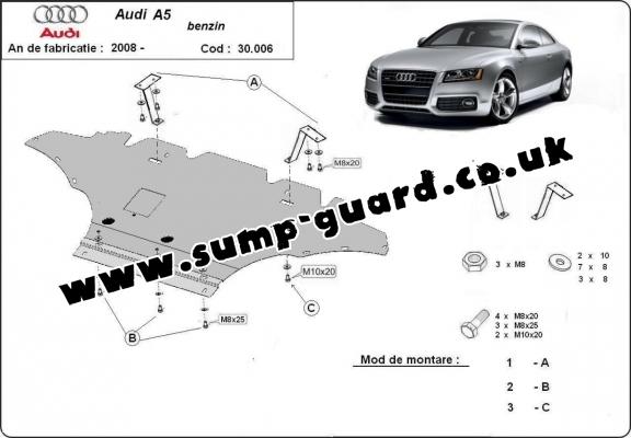 Steel sump guard for Audi A5, petrol
