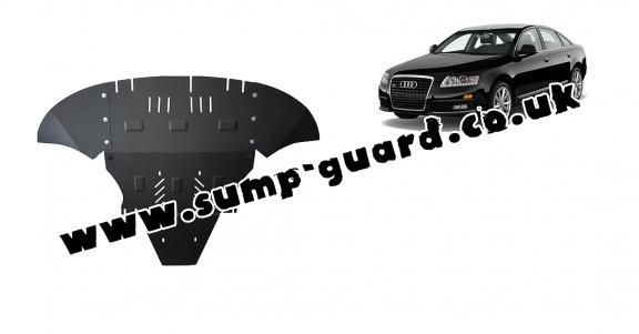 Steel sump guard for Audi A6 with side flaps