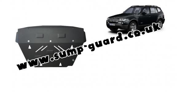 Steel radiator guard for BMW X3