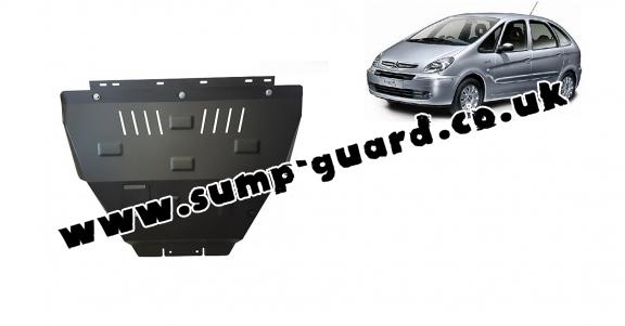 Steel sump guard for the protection of the engine and the gearbox for Citroen Xsara Picasso