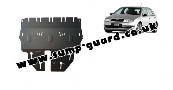 Steel sump guard for Skoda Fabia 1