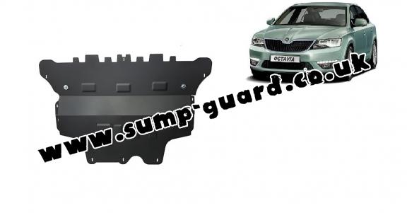 Steel sump guard for the protection of the engine and the gearbox for Skoda Octavia 3 - manual gearbox