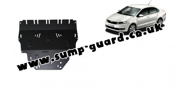 Steel sump guard for Skoda Rapid