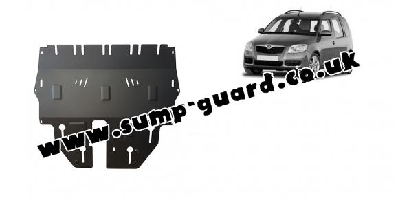 Steel sump guard for Skoda Roomster