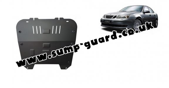 Steel sump guard for the protection of the engine and the gearbox for Saab 9-3