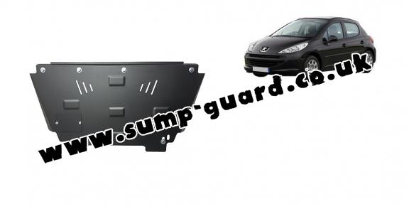 Steel sump guard for Peugeot 207