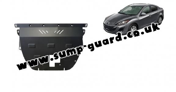 Steel sump guard for Mazda Axela