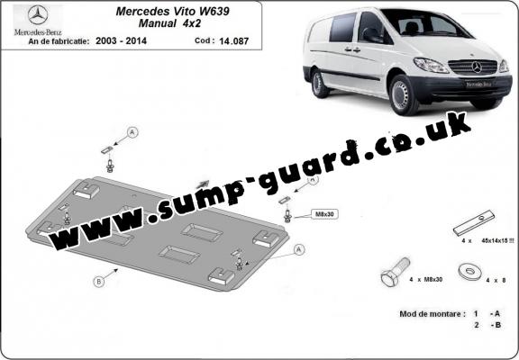 Steel sump guard for Mercedes Vito W639 - 2.2 D 4x2