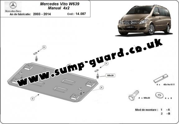 Steel sump guard  for Mercedes Viano W639 - 2.2 D 4x2