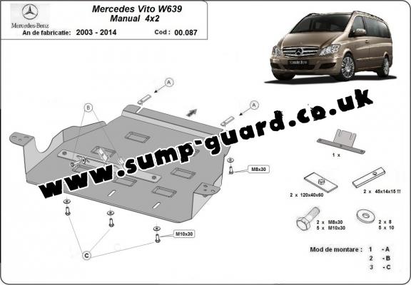 Steel gearbox guard for Mercedes Viano W639 - 2.2 D 4x2