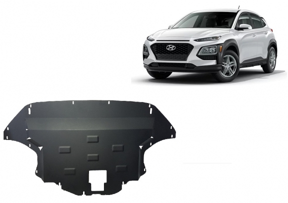 Steel sump guard for Hyundai Kona
