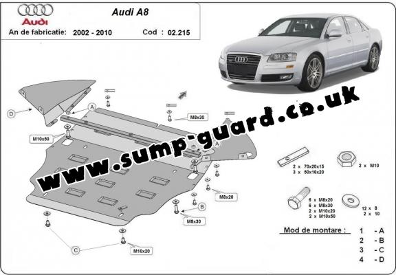 Steel sump guard for Audi A8