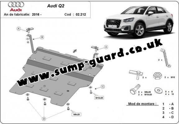 Steel sump guard for Audi Q2