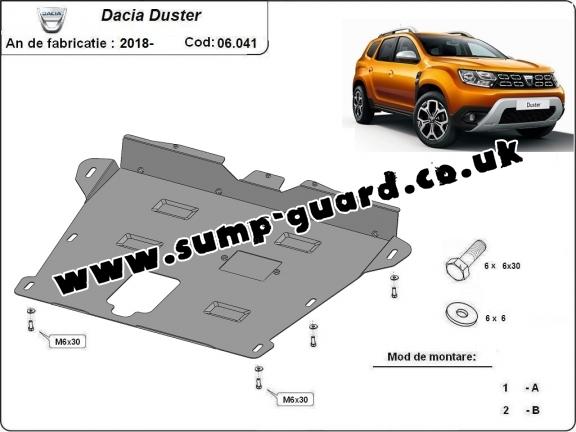 Steel sump guard for Dacia Duster