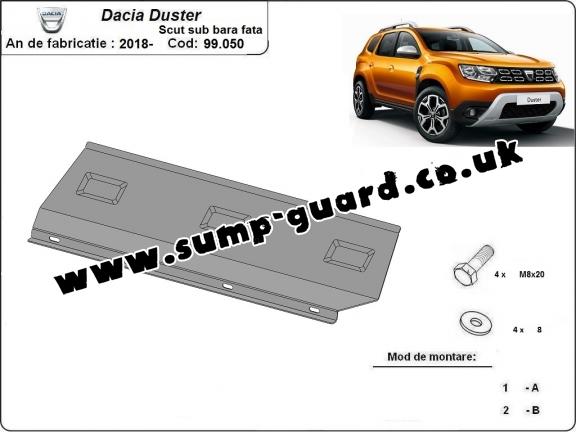 Steel front bumper guard for Dacia Duster