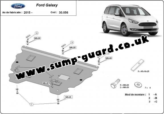 Steel sump guard for Ford Galaxy 3