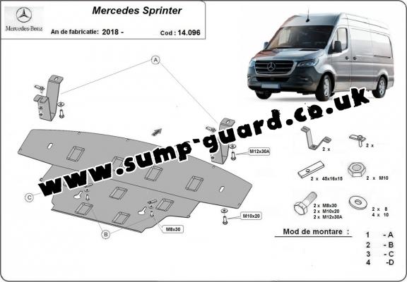 Steel sump guard for Mercedes Sprinter-RWD