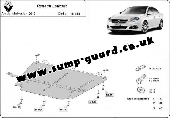 Steel sump guard for Renault Latitude