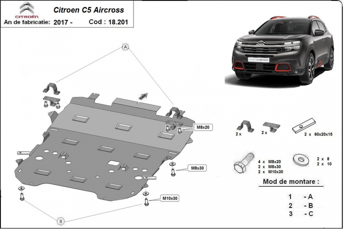 thumbnail image 2 of Stainless Steel Boot Sill Protector For Citroen C5 Aircross (2018+) - Matte Brushed, Protects Bumper From Scratches 2 of 6