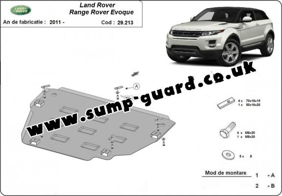 Steel sump guard for Range Rover Evoque