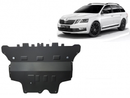 Steel sump guard for the protection of the engine and the gearbox for Skoda Octavia 3 - manual gearbox