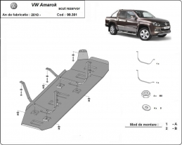 Steel fuel tank guard  for Volkswagen Amarok - Only for versions without factory protections