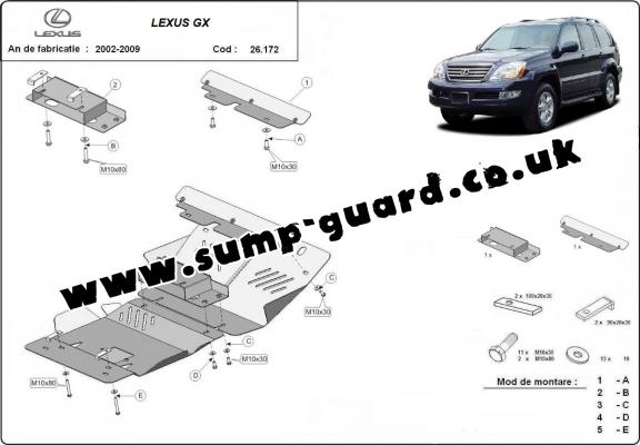 Steel sump guard for Lexus GX