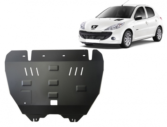 Steel sump guard for Peugeot 206