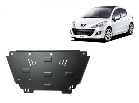 Steel sump guard for Peugeot 207