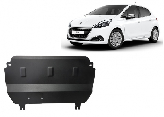 Steel sump guard for Peugeot 208