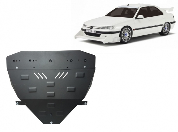 Steel sump guard for the protection of the engine and the gearbox for Peugeot 406