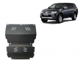 Steel sump guard for the protection of the engine and the radiator for Mitsubishi Shogun Sport 2