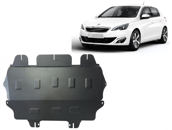Steel sump guard for Peugeot 308