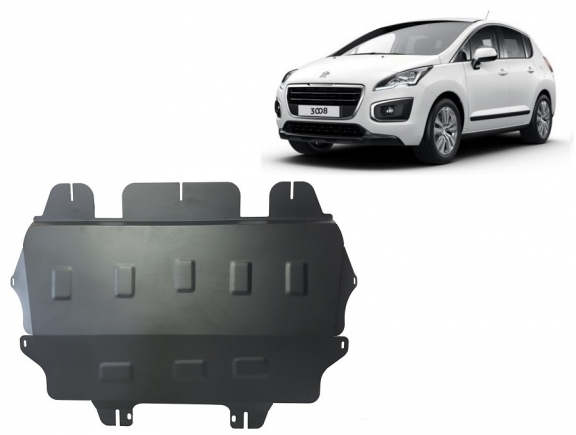 Steel sump guard for the protection of the engine and the gearbox for Peugeot 3008