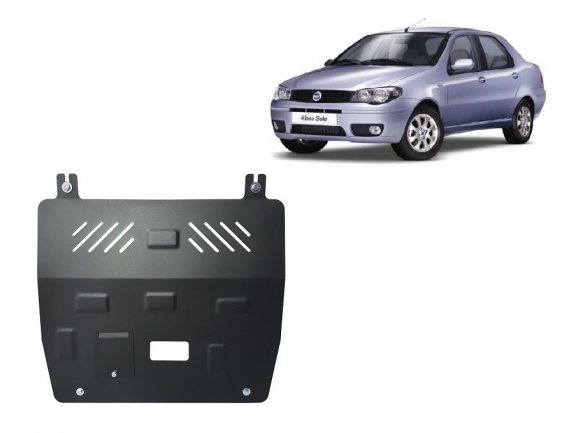 Steel sump guard for Fiat Albea
