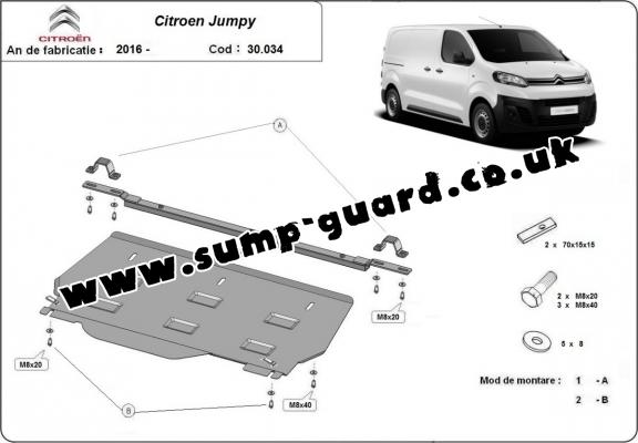 Steel sump guard for Citroen  Jumpy MPV