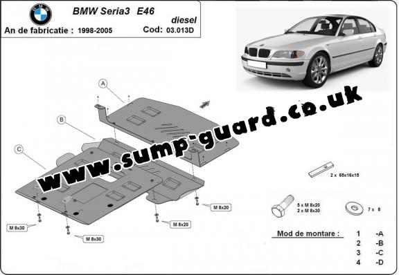 Steel sump guard for BMW Seria 3 E46 - Diesel