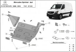 Steel sump guard for Mercedes Sprinter 906 4x4