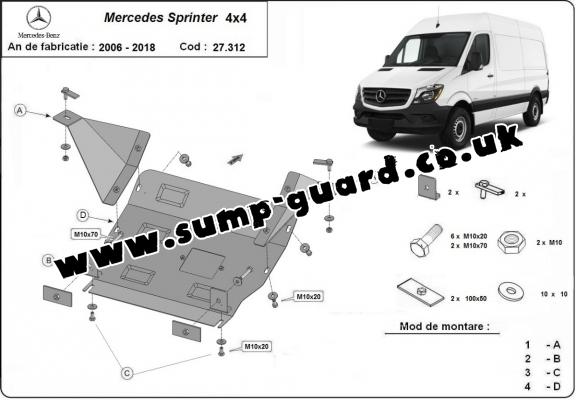 Steel sump guard for Mercedes Sprinter 906 4x4