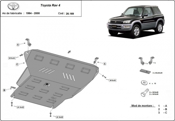Steel sump guard for Toyota RAV 4