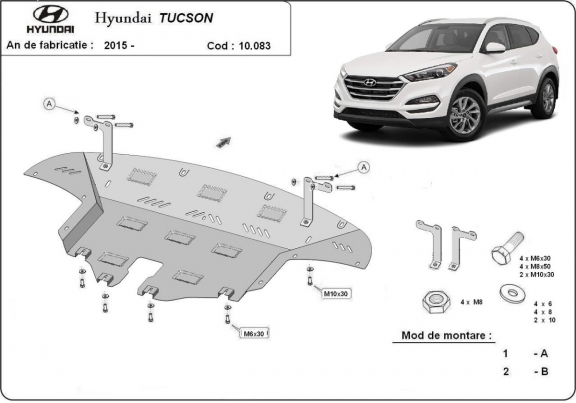 Steel sump guard for Hyundai Tucson