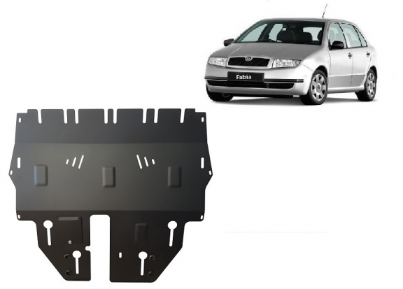 Steel sump guard for Skoda Fabia 1
