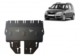 Steel sump guard for Skoda Roomster
