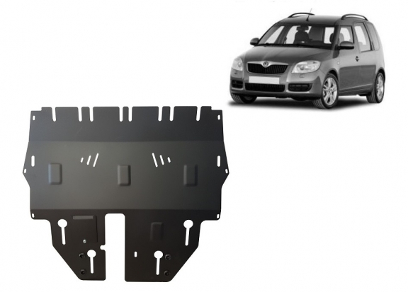 Steel sump guard for Skoda Roomster