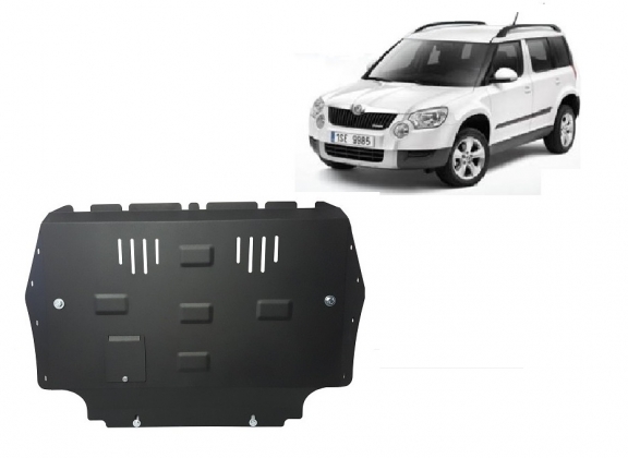 Steel sump guard for the protection of the engine and the gearbox for Skoda Yeti