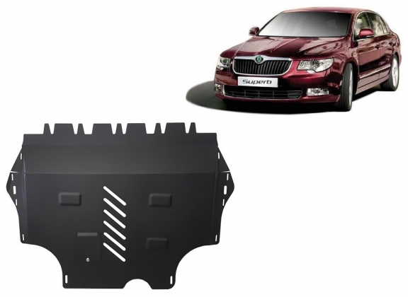 Steel sump guard for Skoda Superb