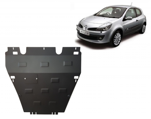 Steel sump guard for the protection of the engine and the gearbox for Renault Clio 3